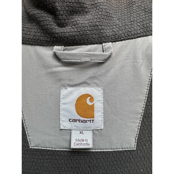 Carhartt Fleece Lined Soft Shell Winter Coat Jacket Gray Colorblock Gorpcore XL - Picture 15 of 16